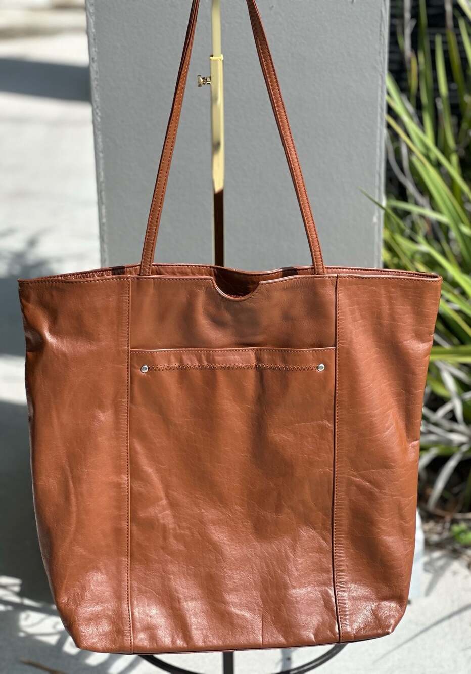 Latico Leathers NJ Brown Leather Large Tote Bag
